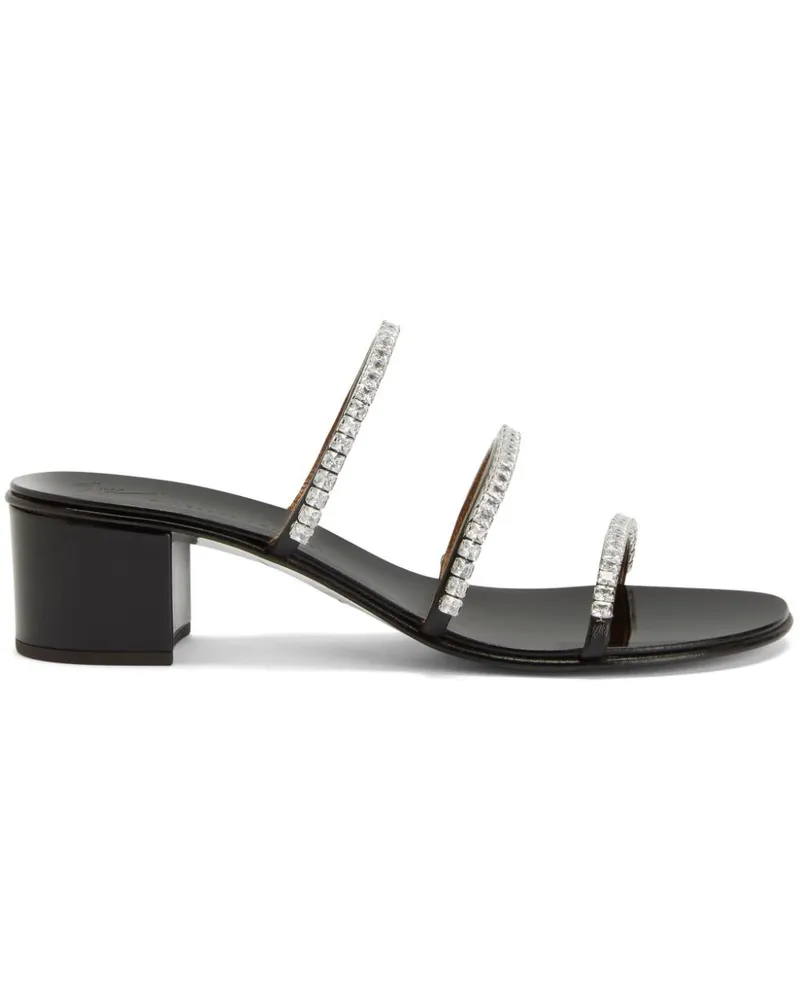 Giuseppe Zanotti Shiny Mignon Mules 40mm - Schwarz Schwarz