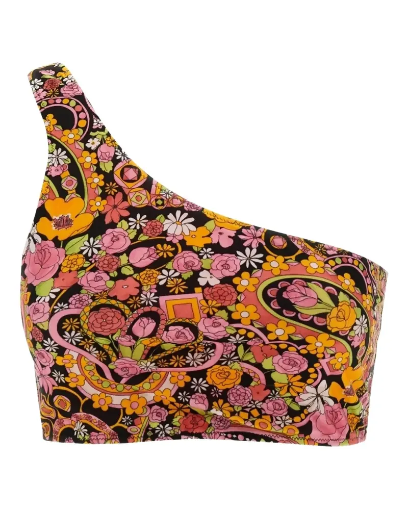 La DoubleJ floral-pattern bikini top - Schwarz Schwarz