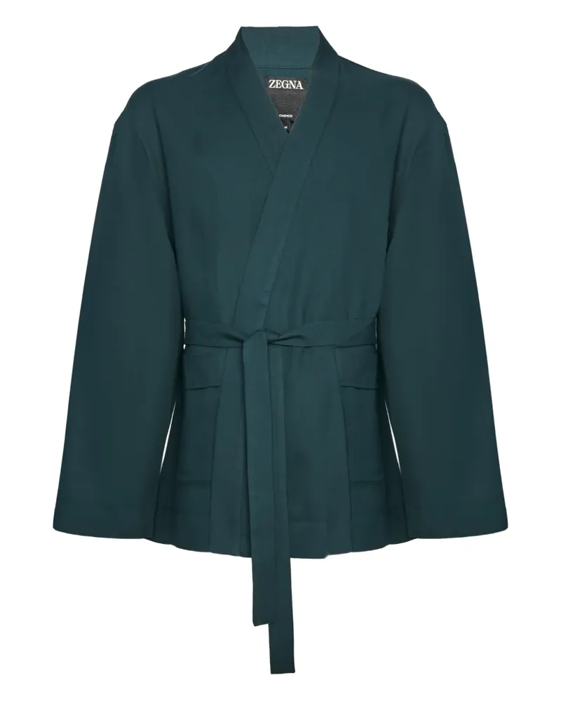 Ermenegildo Zegna Jacke mit Gürtel - Grün Grün