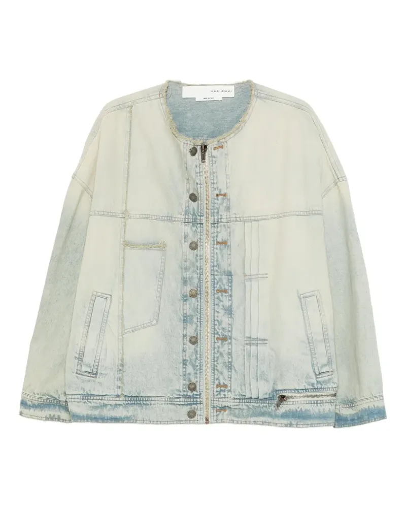 Isabel Benenato frayed-hem jacket - Blau Blau