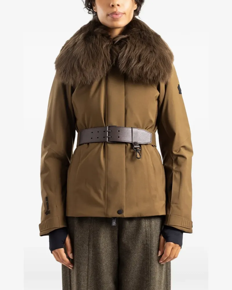 Moncler Vizelles Skijacke mit Shearling-Besatz - Grün Grün