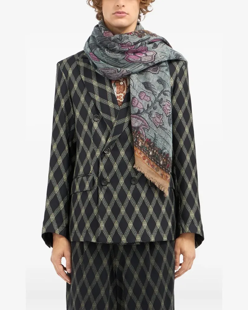 Pierre-Louis Mascia floral-pattern fringed-edges scarf - Rosa Rosa