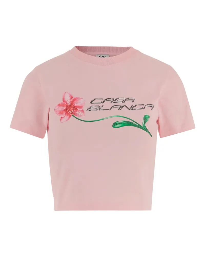 Casablanca Paris T-Shirt mit Logo-Print - Rosa Rosa