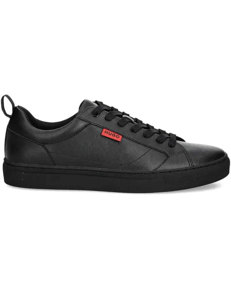 HUGO BOSS logo-patch lace-up sneakers - Schwarz Schwarz