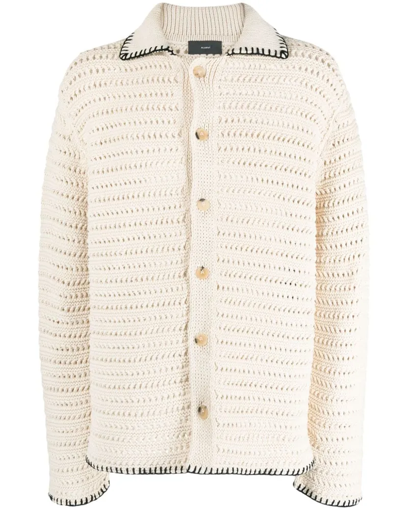 Alanui Locker gestrickter Cardigan mit Ziernähten - Nude Nude
