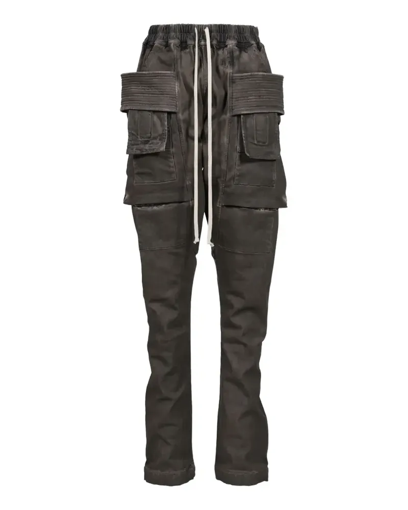 DRKSHDW by Rick Owens Creatch multi-pocket drawstring drop-crotch trousers - Braun Braun
