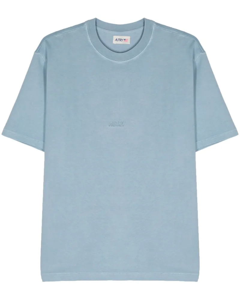AUTRY T-Shirt mit eingeprägtem Logo - Blau Blau