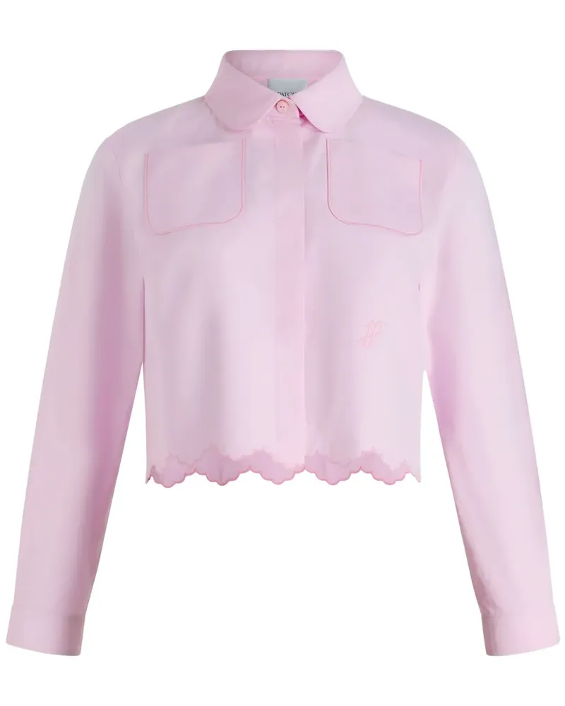 Patou Cropped-Hemd mit Wellensaum - Rosa Rosa