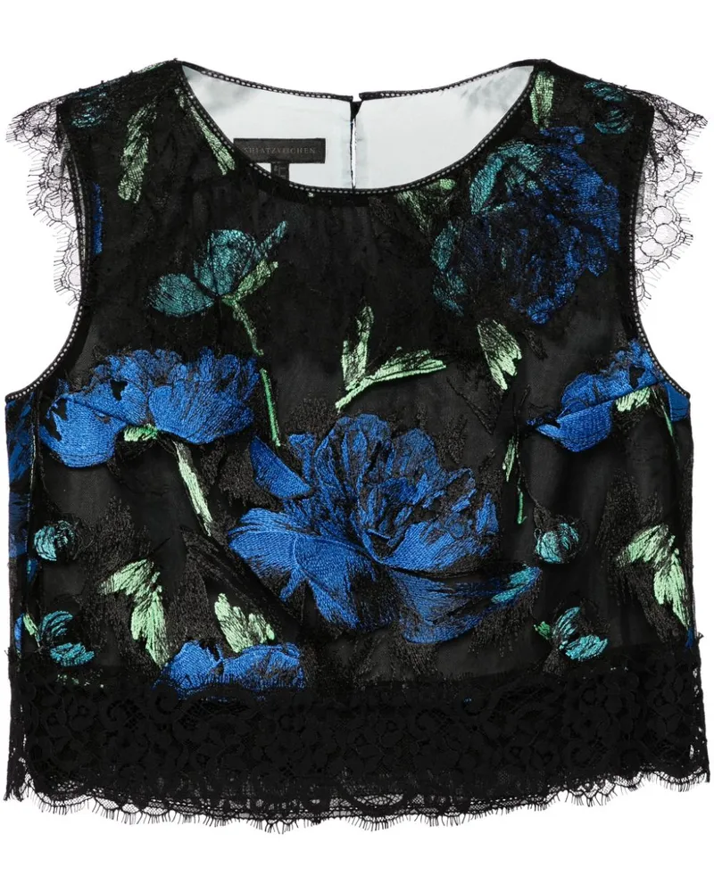 SHIATZY CHEN Libre Collection Oberteil mit Blumenstickerei - Schwarz Schwarz
