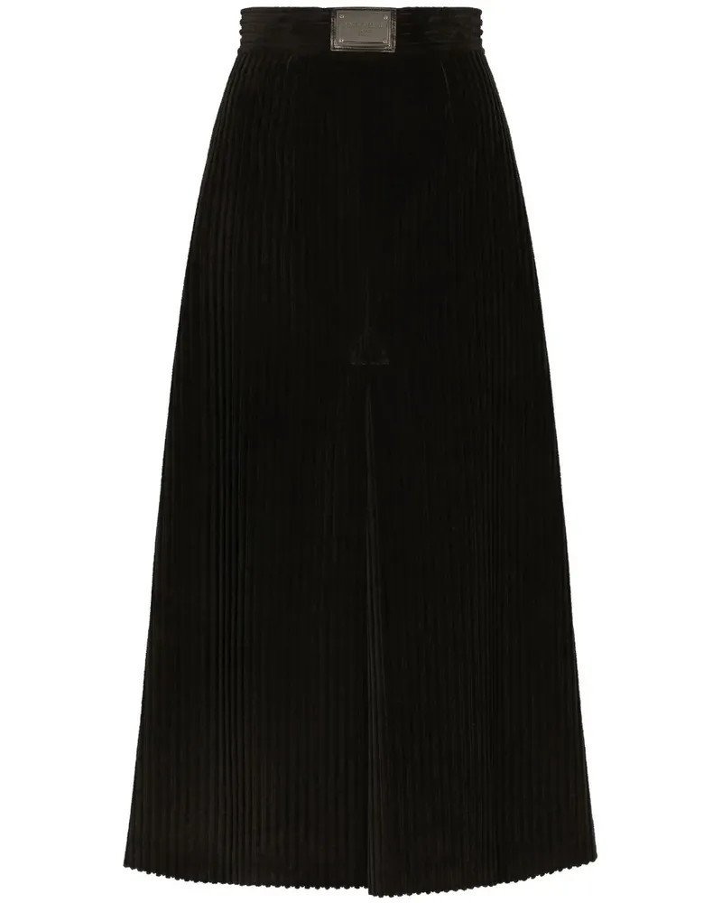 Dolce & Gabbana Taillenrock mit Logo-Schild - Schwarz Schwarz