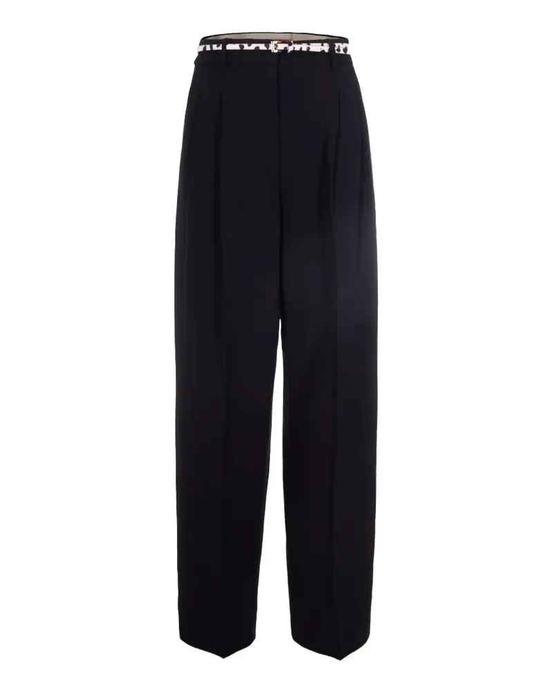 Max Mara High-Waist-Hose mit Bundfalten - Schwarz Schwarz
