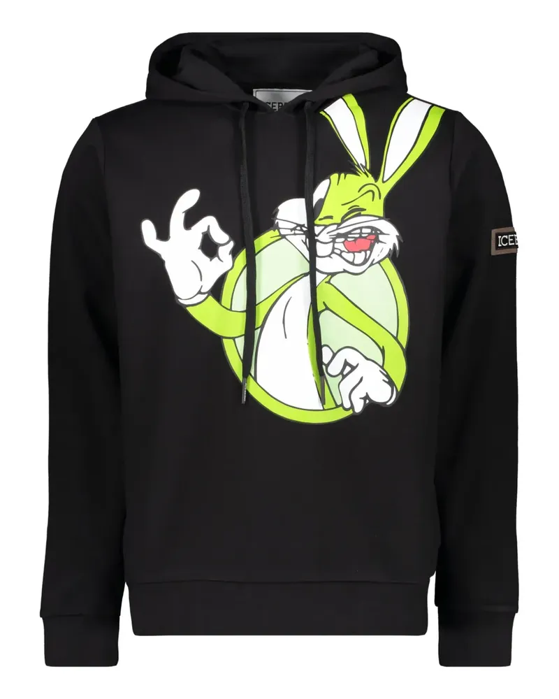 Iceberg Hoodie mit grafischem Print - Schwarz Schwarz