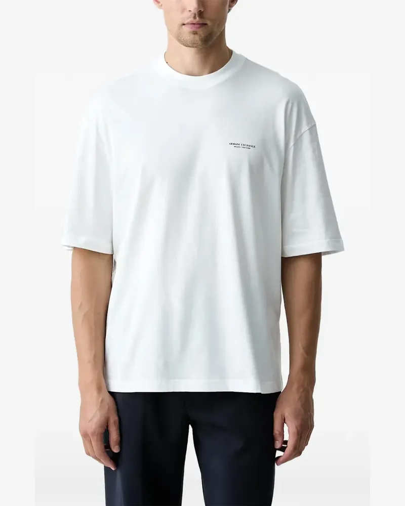 Armani Exchange T-Shirt mit Logo-Print - Weiß Weiß