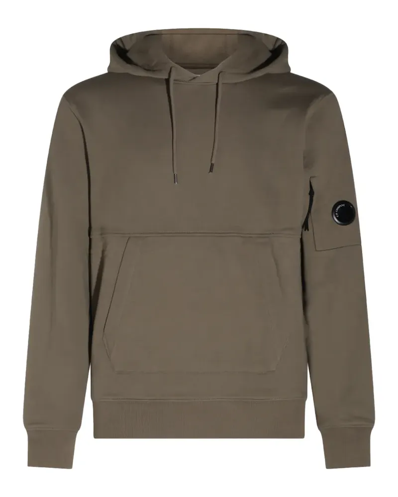 C.P. Company diagonal-raised fleece lens hooded sweatshirt - Nude Nude
