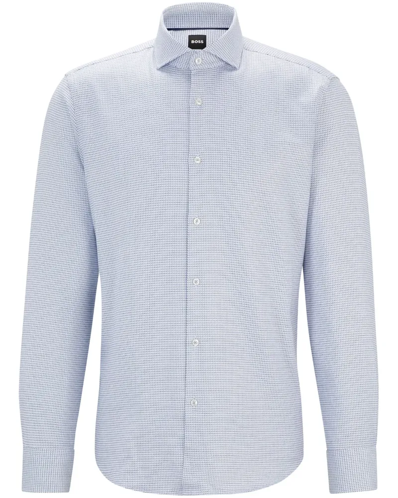 HUGO BOSS Hemd mit grafischem Print Blau
