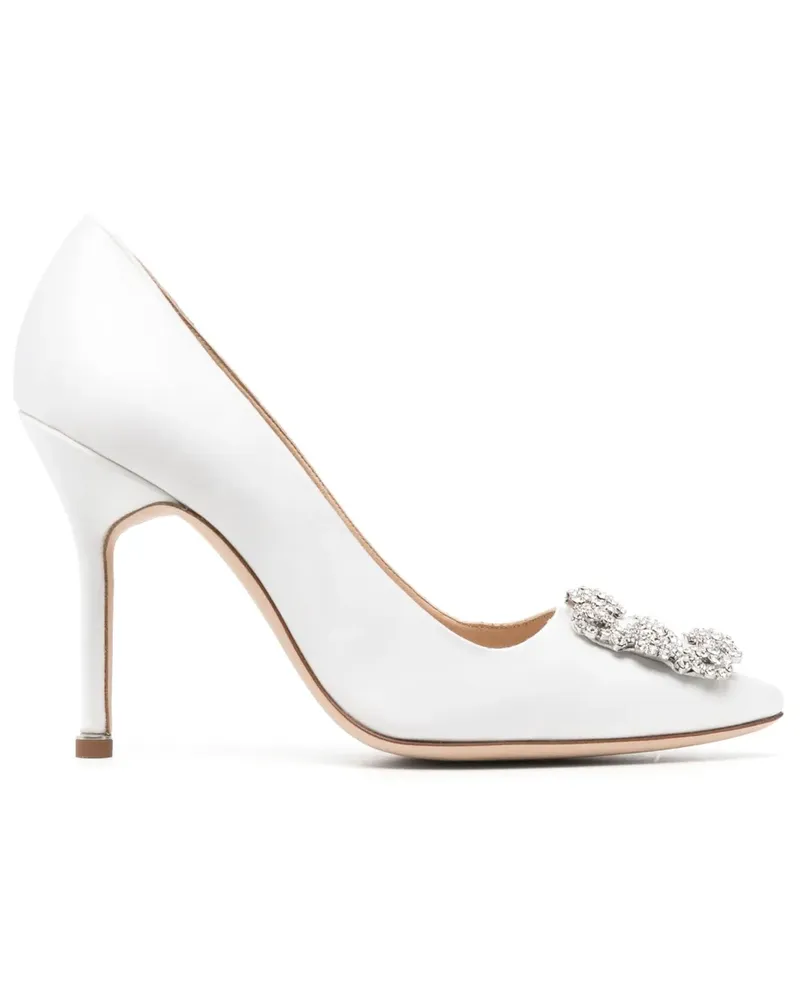 Manolo Blahnik Hangisi Pumps 100mm - Nude Nude