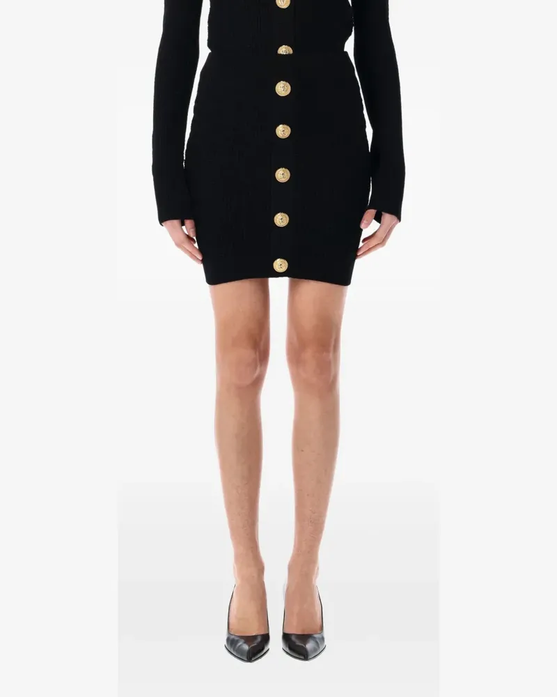 Balmain Geknöpfter Rock - Schwarz Schwarz