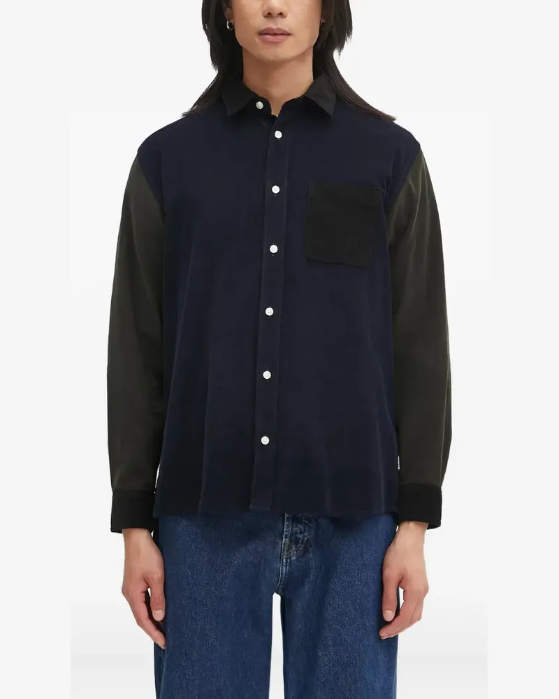 Barbour Hemd in Colour-Block-Optik - Blau Blau