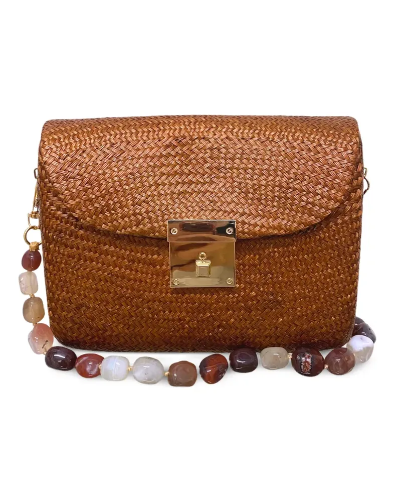 Serpui Sasha bead-embellished clutch bag - Braun Braun