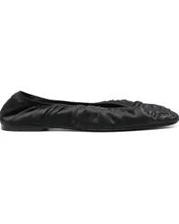 Totême Geraffte Satin-Ballerinas Schwarz