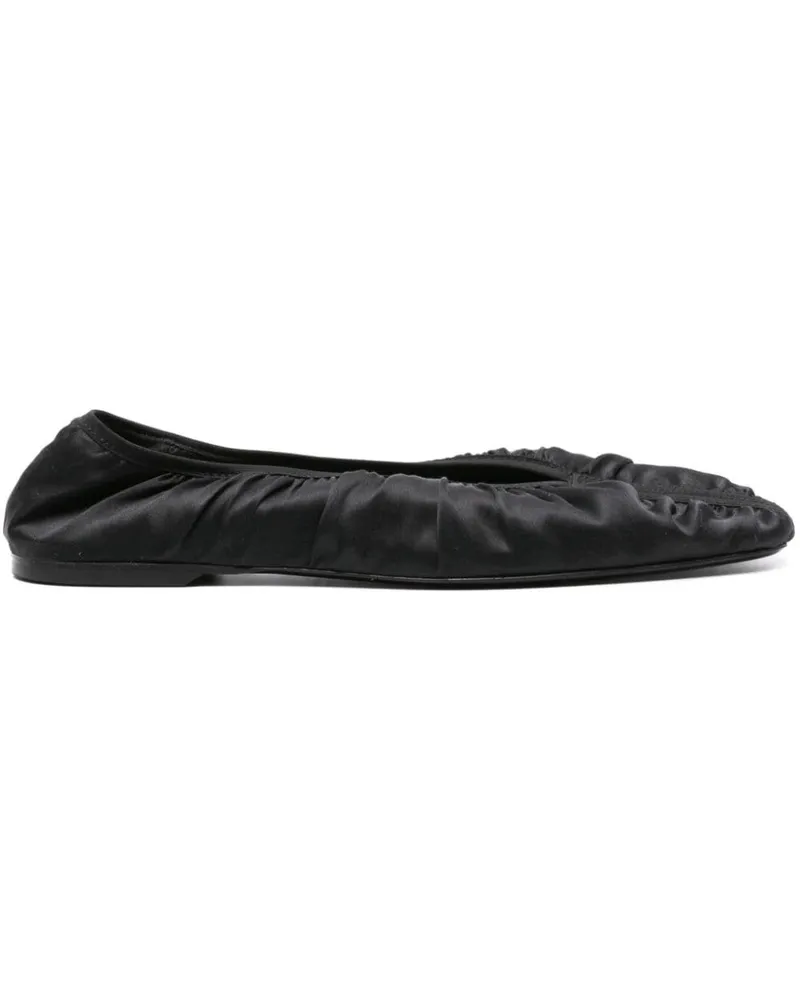 Totême Geraffte Satin-Ballerinas - Schwarz Schwarz