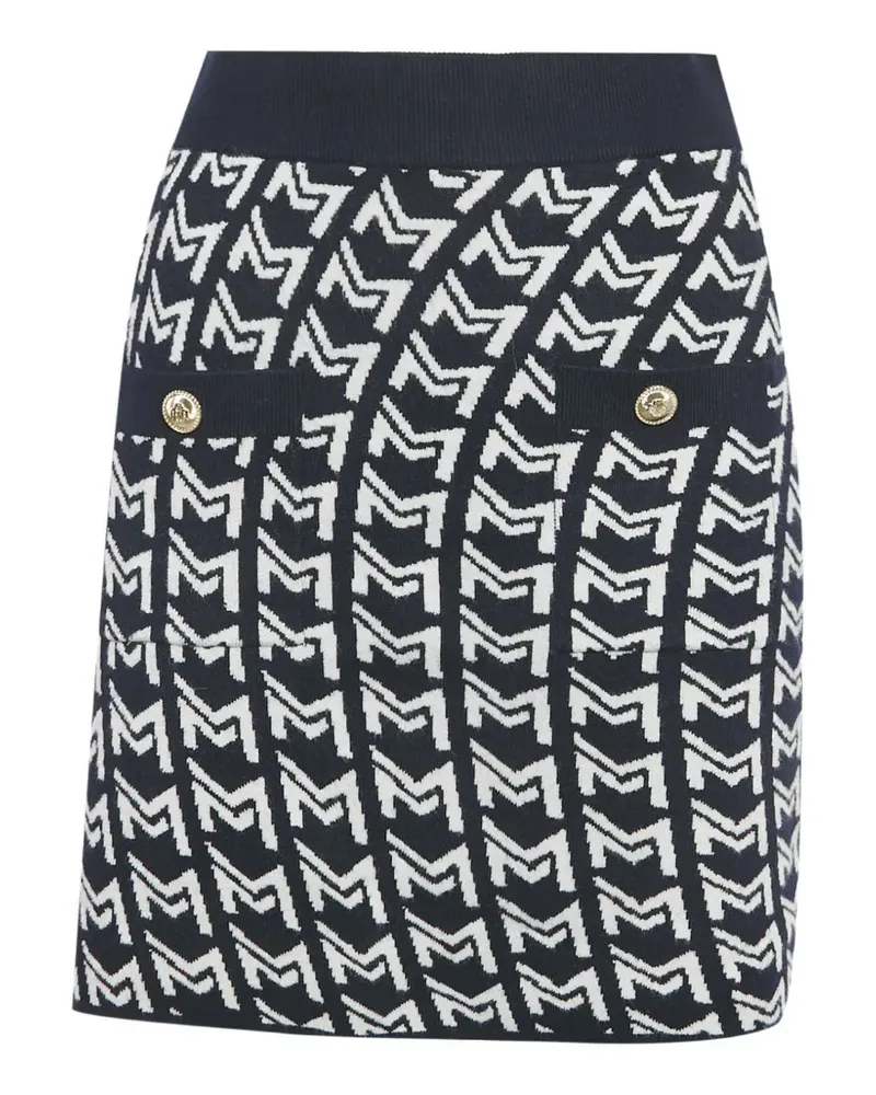 Maje monogram-pattern skirt - Blau Blau