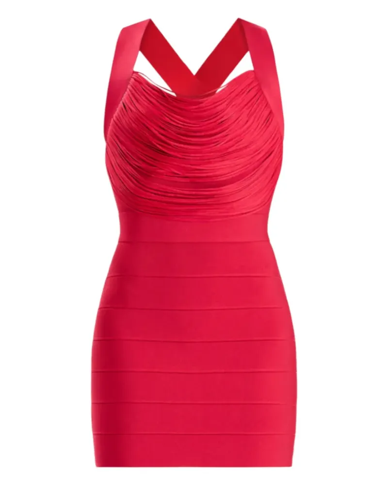 Hervé Léger crossover-strap mini dress - Rot Rot