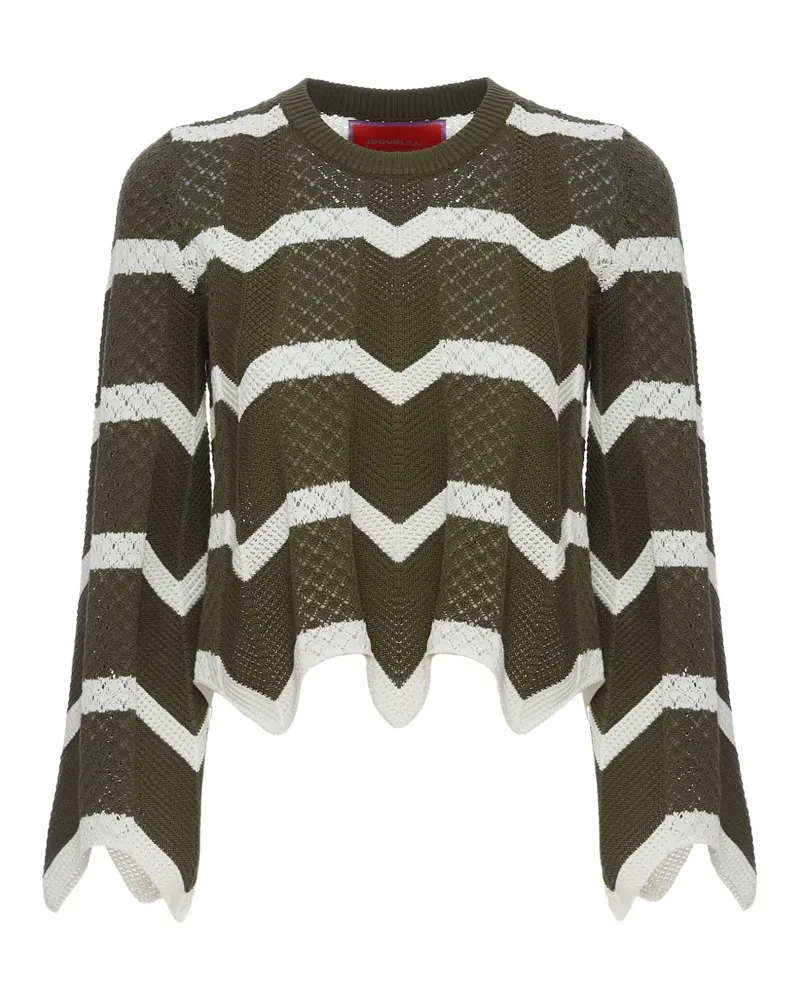 La DoubleJ Chevron crops Sweater - Grün Grün