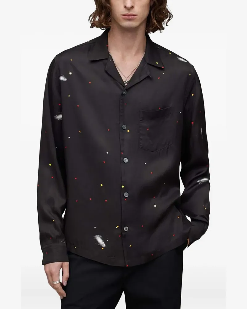 AllSaints Galaxy space-print shirt - Schwarz Schwarz
