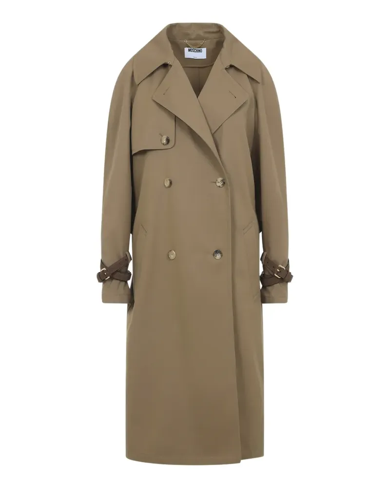 Moschino belt buckled coat - Braun Braun