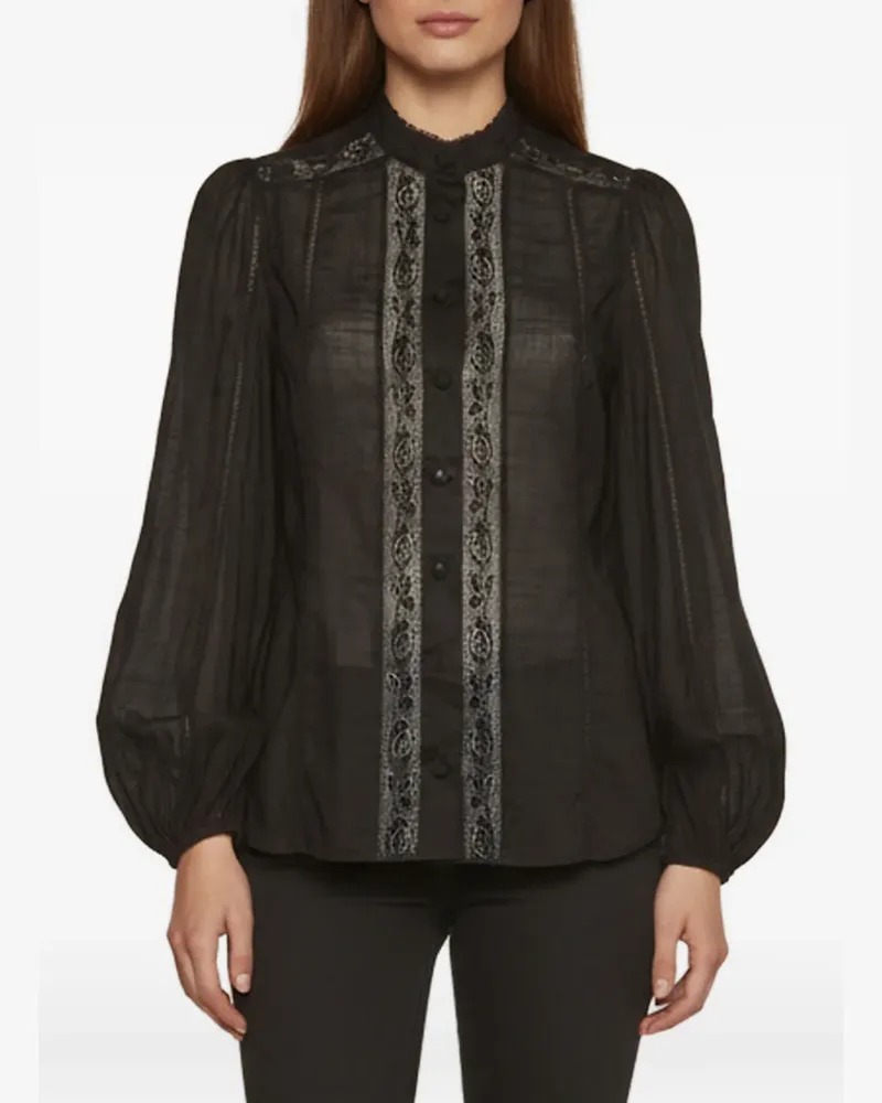 Zimmermann Halliday lace-trim top - Schwarz Schwarz