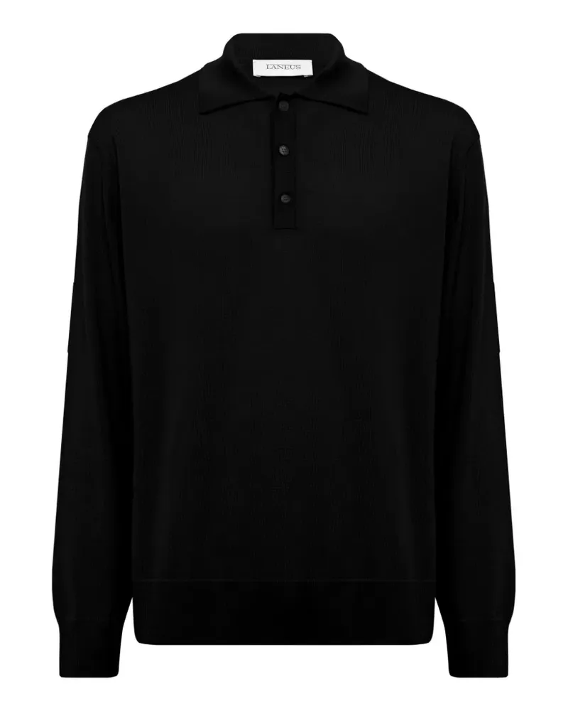 Laneus Langärmeliges Poloshirt - Schwarz Schwarz