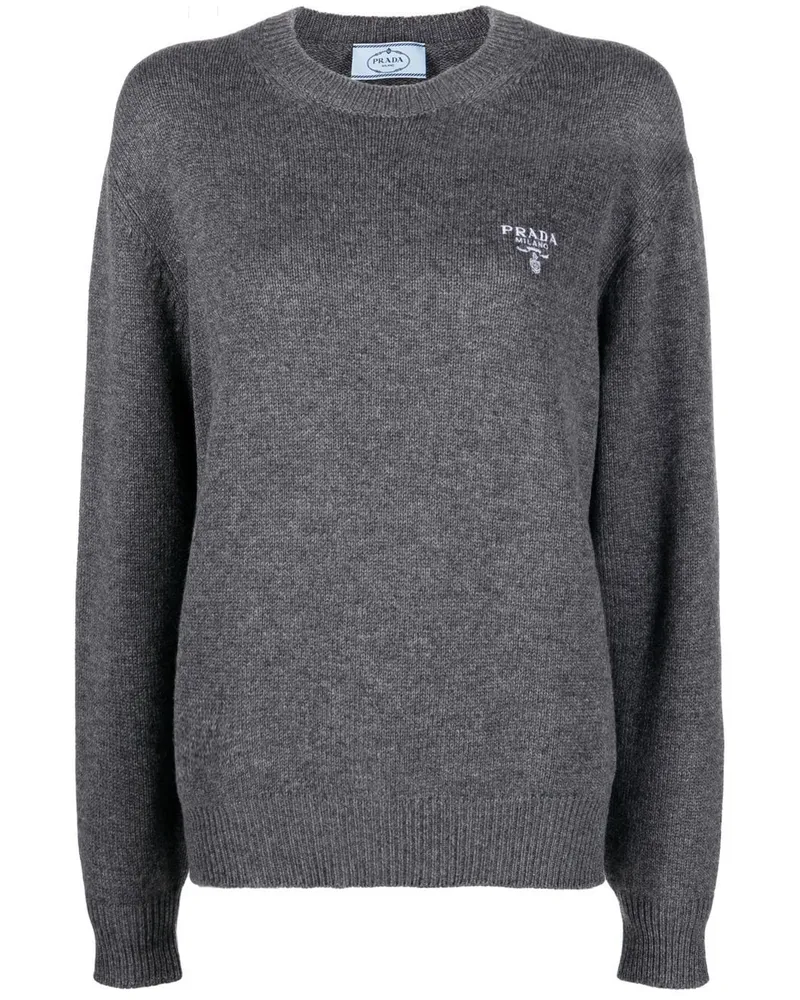 Prada Pullover mit Logo - Grau Grau