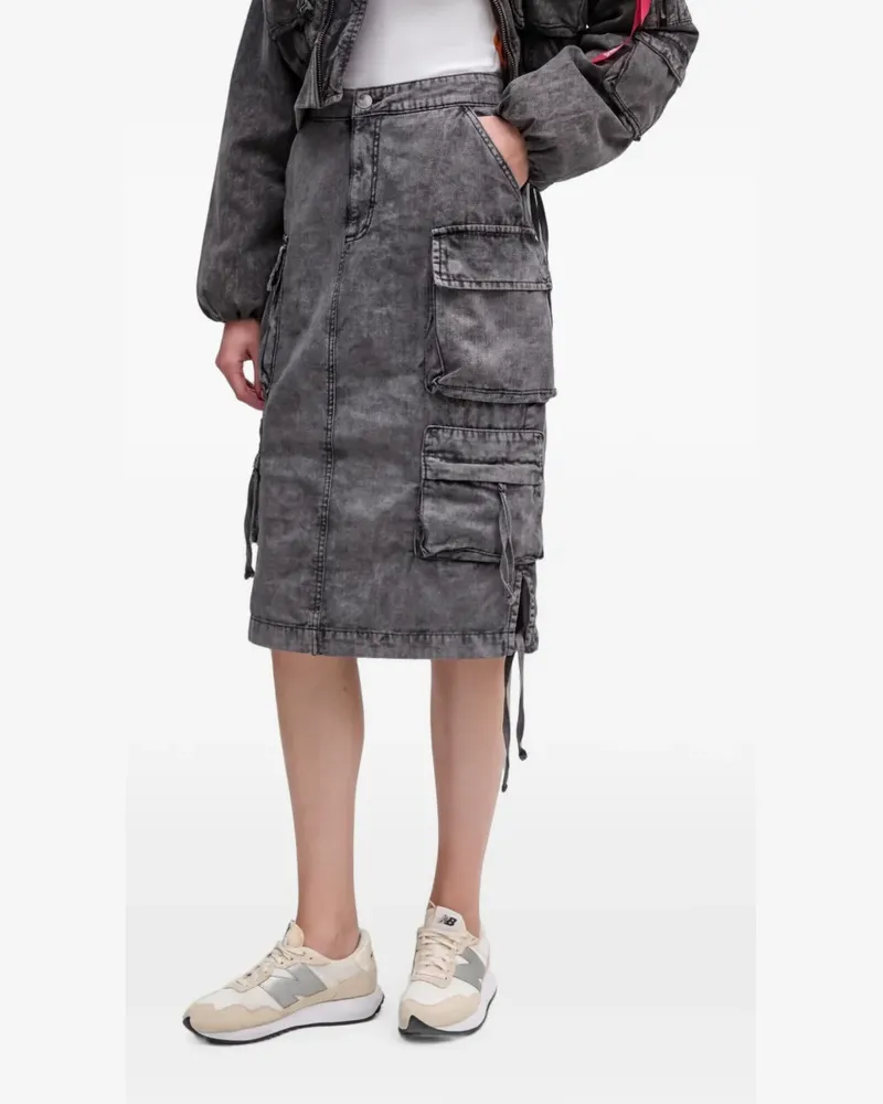 Alpha Industries Midirock mit aufgesetzten Taschen - Grau Grau