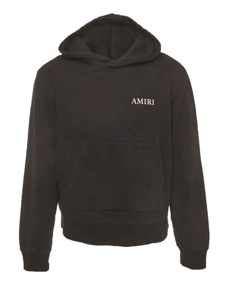 Amiri logo-print cotton-knit hoodie - Schwarz Schwarz