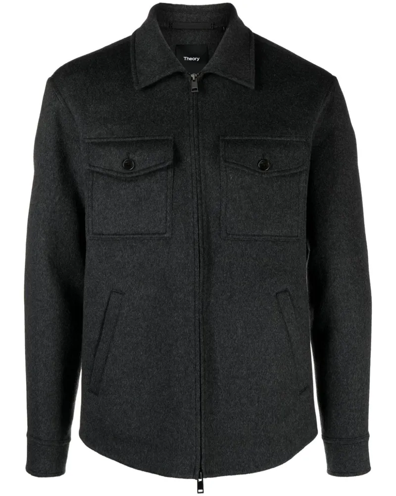 Theory Hemdjacke mit Reißverschluss - Grau Grau