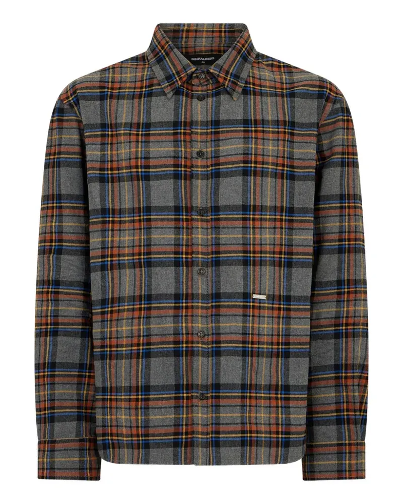 Dsquared2 Hemd mit Logo-Schild - Grau Grau
