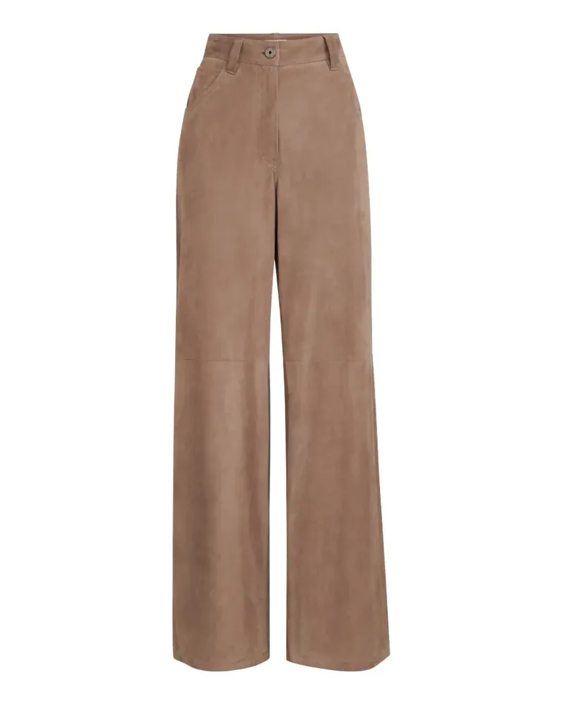 Brunello Cucinelli Baggy-Hose aus Wildleder mit Monili - Braun Braun