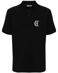 Just Cavalli Poloshirt mit Monogramm-Stickerei Schwarz