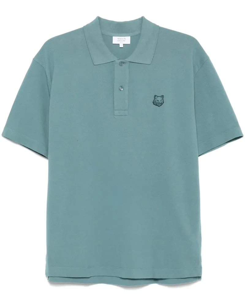 Kitsuné Poloshirt mit Bold Fox Head-Patch - Blau Blau