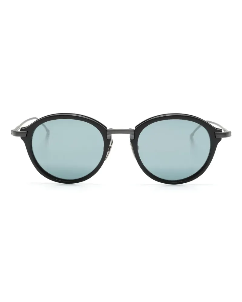 Thom Browne Sonnenbrille mit rundem Gestell - Schwarz Schwarz
