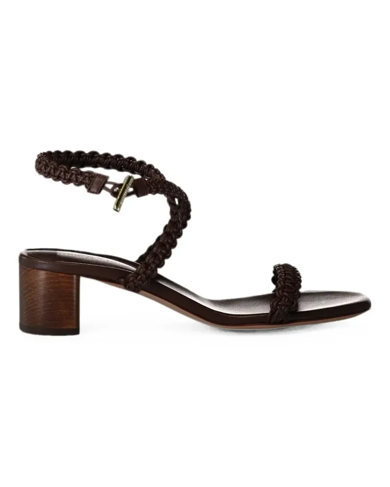 Gianvito Rossi braided block-heel sandals - Braun Braun