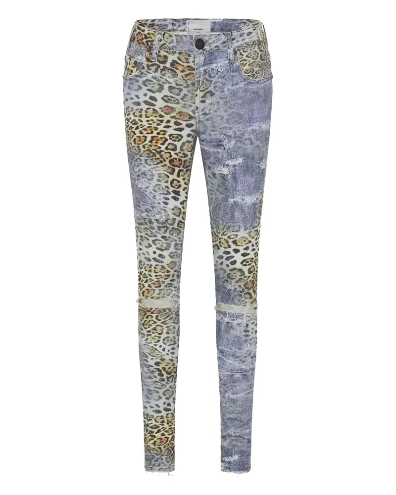 One Teaspoon Freebirds II ripped leopard jeans - Blau Blau
