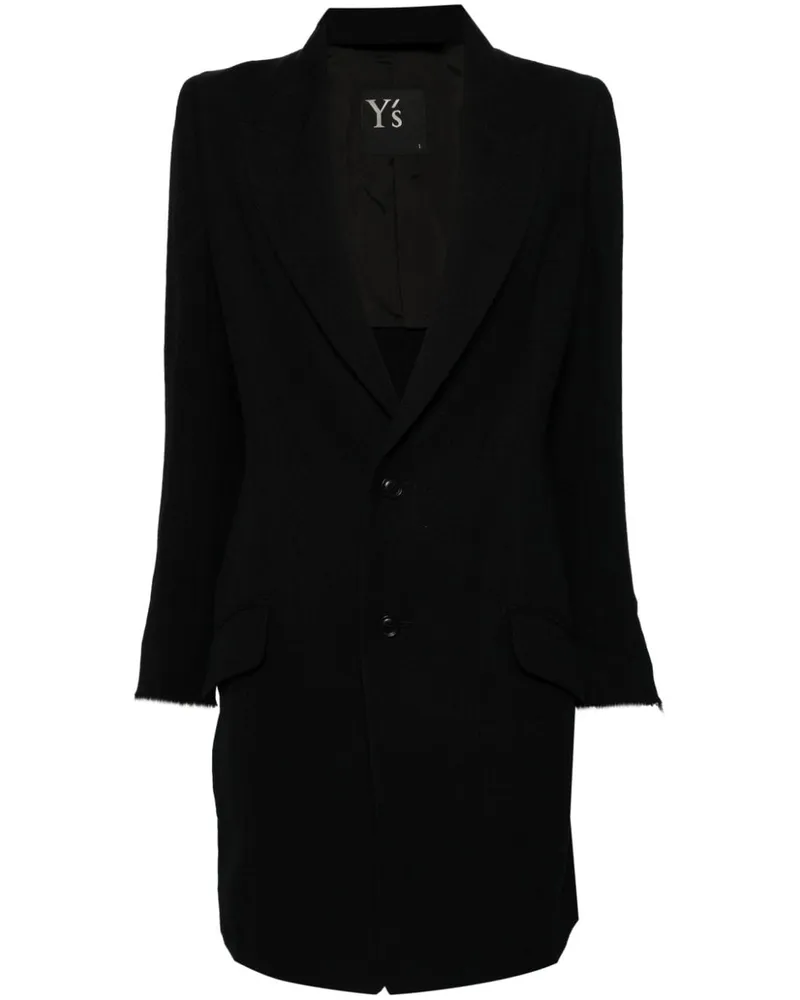 Yohji Yamamoto Einreihiger Mantel - Schwarz Schwarz