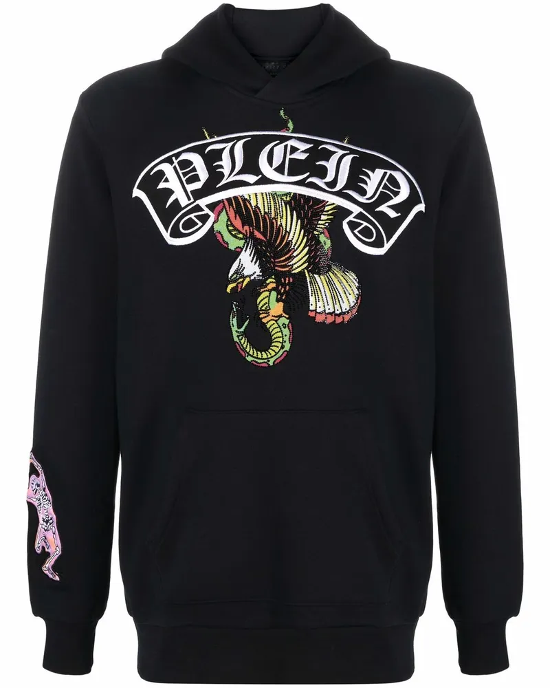 Philipp Plein Hoodie mit Logo-Print - Schwarz Schwarz