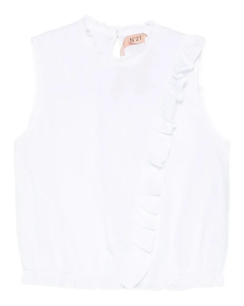 N° 21 ruffled sleeveless blouse - Weiß Weiß