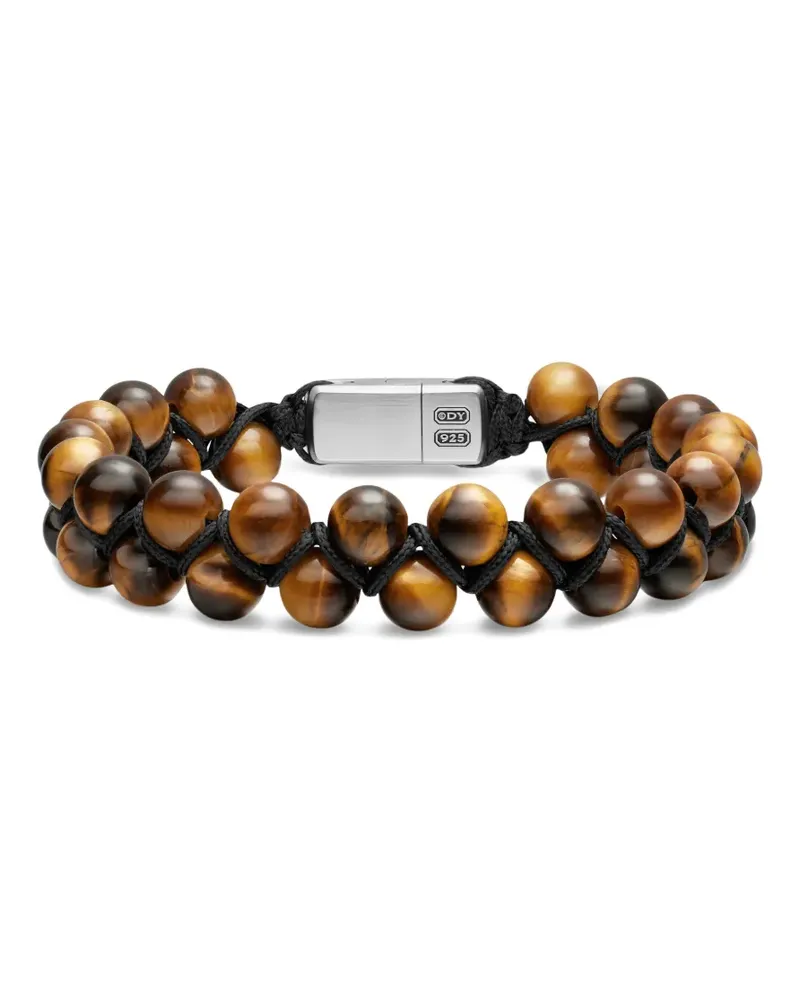 David Yurman Zweireihiges, gewebtes Spiritual Beads Armband - Braun Braun