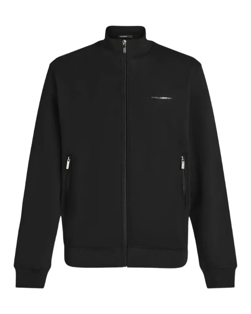 Karl Lagerfeld logo-plaque zip-up sweatshirt - Schwarz Schwarz