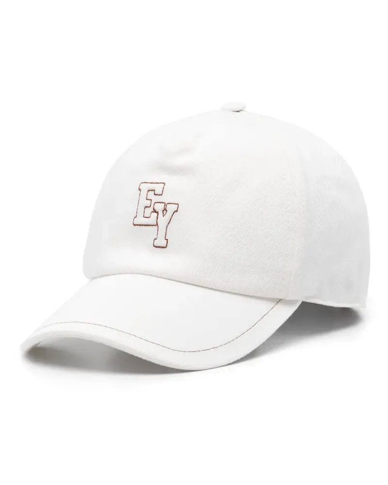 Eleventy Baseballkappe mit Logo-Stickerei - Weiß Weiß