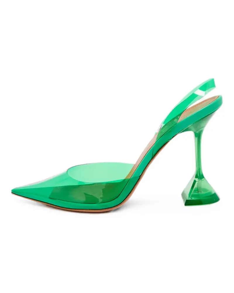 Amina Muaddi Holli Glass Pumps mit spitzer Kappe - Grün Grün